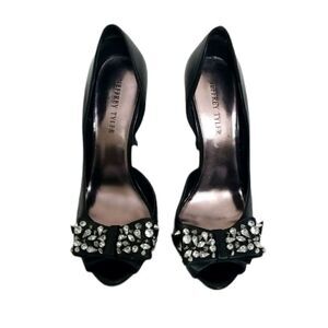 Jeffery Tyler Black Studded Bow Heels size 10